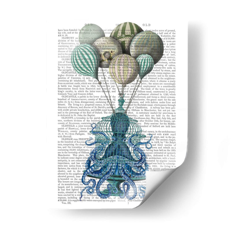 Jaula De Pulpo Y Globos - Fab Funky | Cuadro decorativo de Canvas Lab