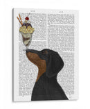 Dachshund, Negro Y Bronceado, Helado. - Fab Funky | Cuadro decorativo de Canvas Lab