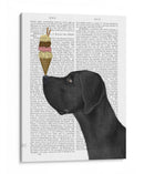 Gran Danés, Negro, Helado. - Fab Funky | Cuadro decorativo de Canvas Lab