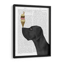 Gran Danés, Negro, Helado. - Fab Funky | Cuadro decorativo de Canvas Lab