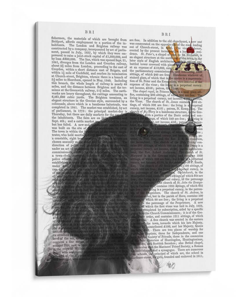 Springer Spaniel, Negro, Bebe, Helado - Fab Funky | Cuadro decorativo de Canvas Lab