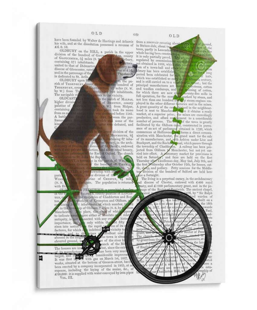 Beagle En La Bicicleta - Fab Funky | Cuadro decorativo de Canvas Lab