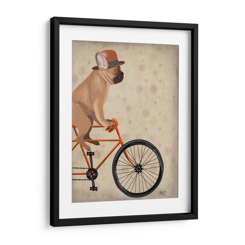 Bulldog Francés En Bicicleta - Fab Funky | Cuadro decorativo de Canvas Lab