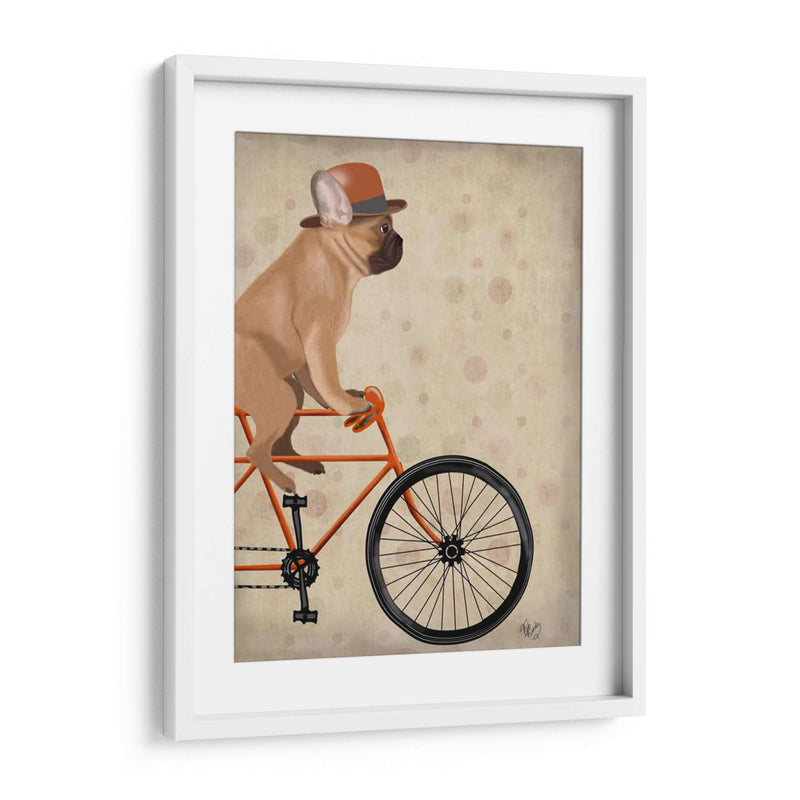 Bulldog Francés En Bicicleta - Fab Funky | Cuadro decorativo de Canvas Lab