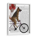 Pastor Alemán En Bicicleta - Fab Funky | Cuadro decorativo de Canvas Lab