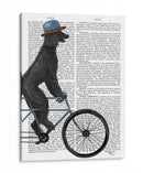 Caniche En Bicicleta, Negro - Fab Funky | Cuadro decorativo de Canvas Lab