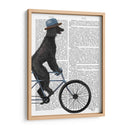 Caniche En Bicicleta, Negro - Fab Funky | Cuadro decorativo de Canvas Lab