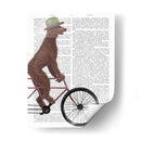 Caniche En Bicicleta, Marrón - Fab Funky | Cuadro decorativo de Canvas Lab