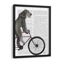 Schnauzer En Bicicleta, Gris - Fab Funky | Cuadro decorativo de Canvas Lab
