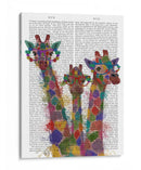 Arco Iris Splash Jiraffe Trio - Fab Funky | Cuadro decorativo de Canvas Lab