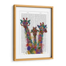 Arco Iris Splash Jiraffe Trio - Fab Funky | Cuadro decorativo de Canvas Lab