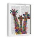 Arco Iris Splash Jiraffe Trio - Fab Funky | Cuadro decorativo de Canvas Lab