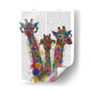 Arco Iris Splash Jiraffe Trio - Fab Funky | Cuadro decorativo de Canvas Lab