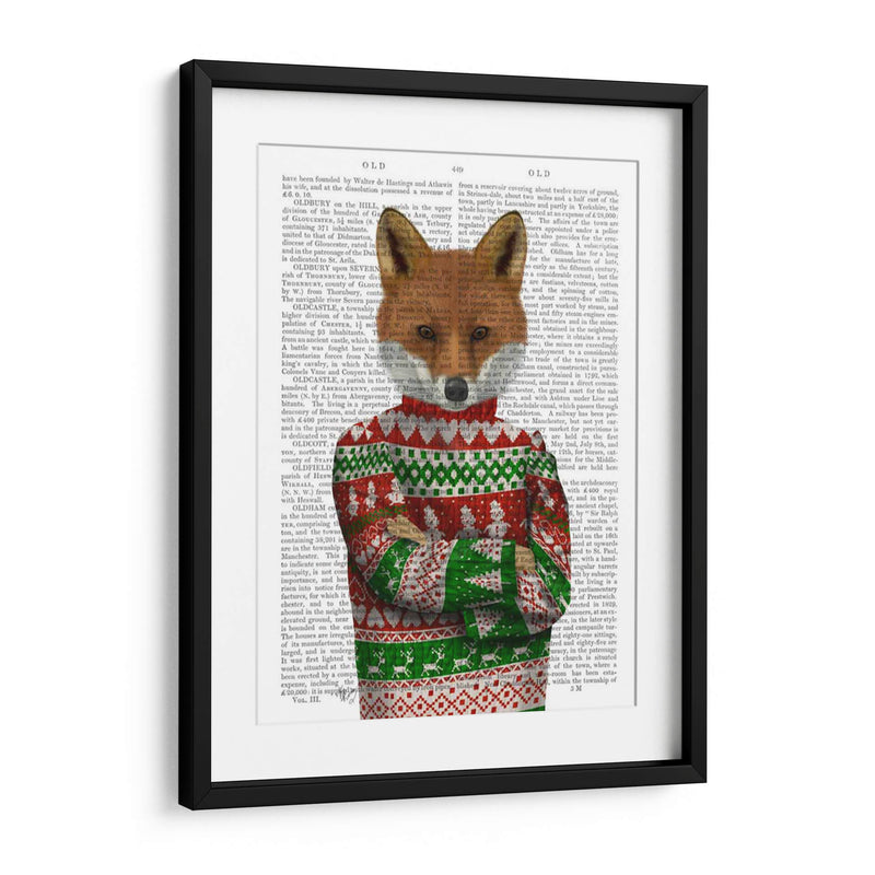 Zorro En Suéter De Navidad - Fab Funky | Cuadro decorativo de Canvas Lab