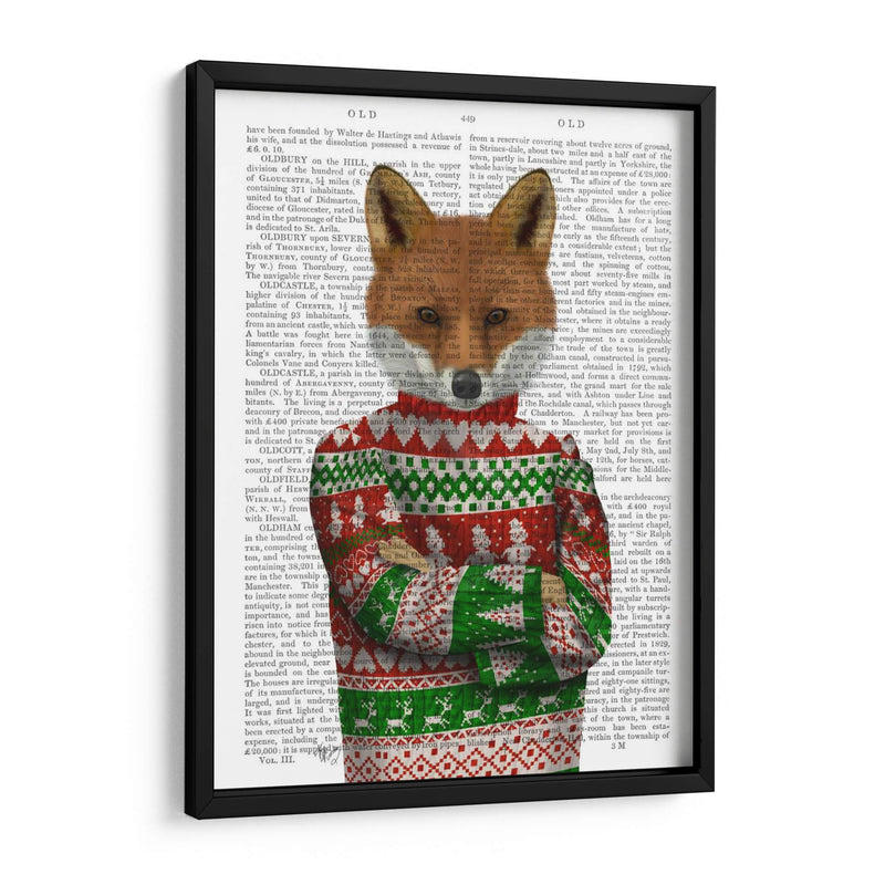 Zorro En Suéter De Navidad - Fab Funky | Cuadro decorativo de Canvas Lab