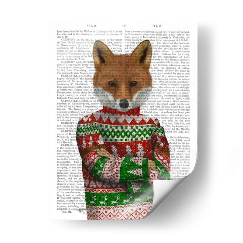 Zorro En Suéter De Navidad - Fab Funky | Cuadro decorativo de Canvas Lab