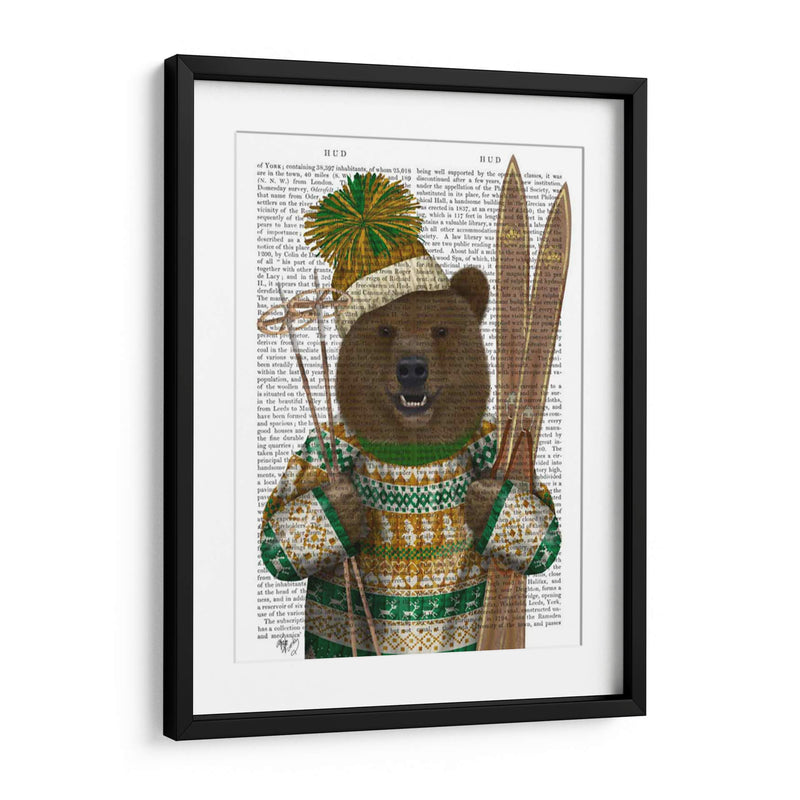 Oso En Suéter De Navidad - Fab Funky | Cuadro decorativo de Canvas Lab