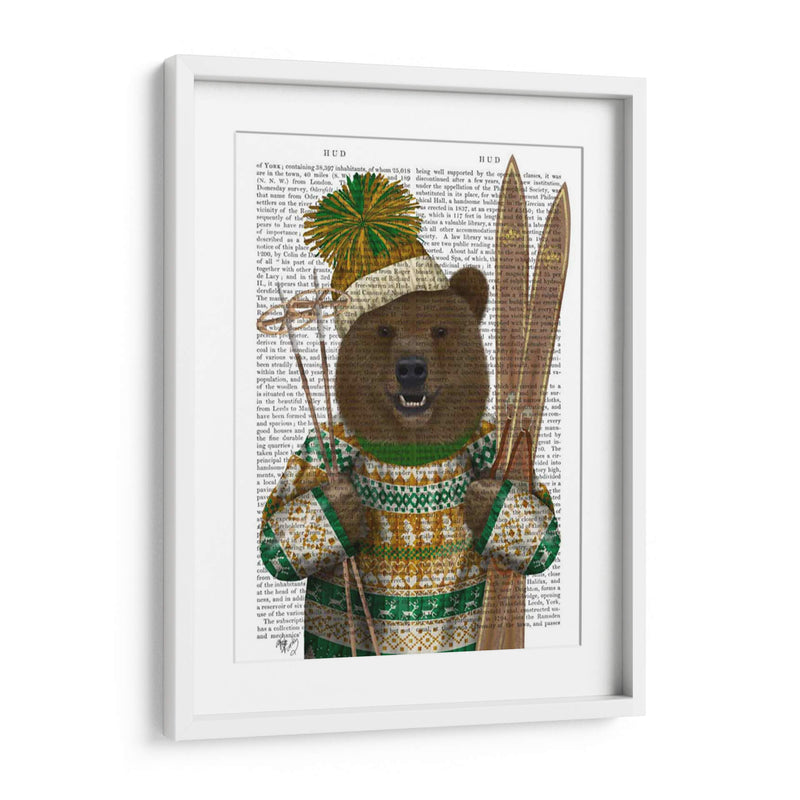 Oso En Suéter De Navidad - Fab Funky | Cuadro decorativo de Canvas Lab