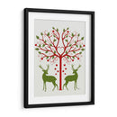Navidad Des - Ciervos Y Árbol De Corazón, En Crema - Fab Funky | Cuadro decorativo de Canvas Lab