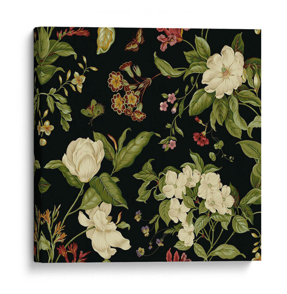 Jardín Floral En Negro I | Cuadro decorativo de Canvas Lab
