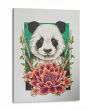 Panda y flor de loto | Cuadro decorativo de Canvas Lab