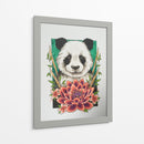 Panda y flor de loto | Cuadro decorativo de Canvas Lab