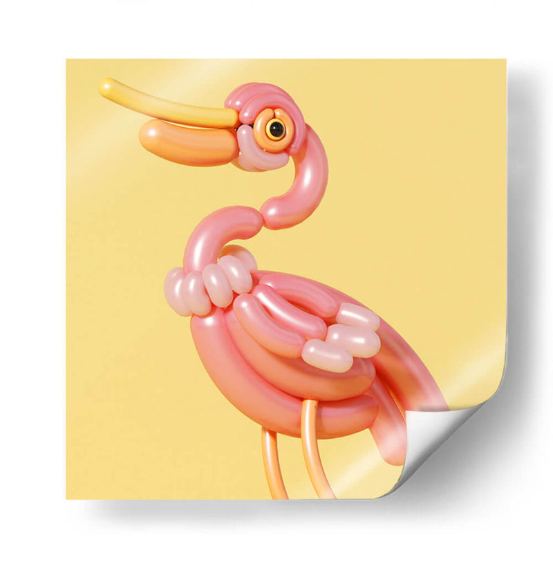 Pájaro rosa de globo | Cuadro decorativo de Canvas Lab