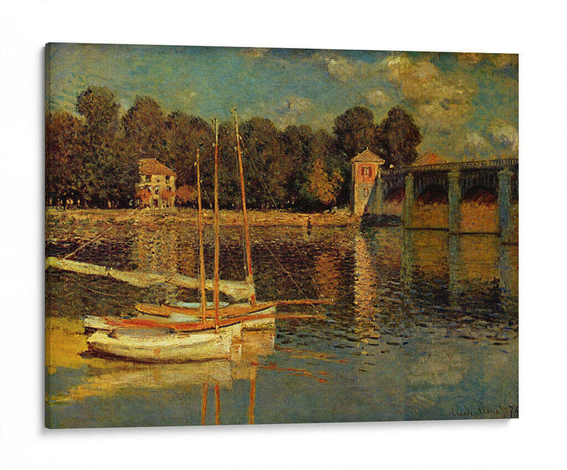 El puente ferroviario de Argenteuil - Claude Monet | Cuadro decorativo de Canvas Lab