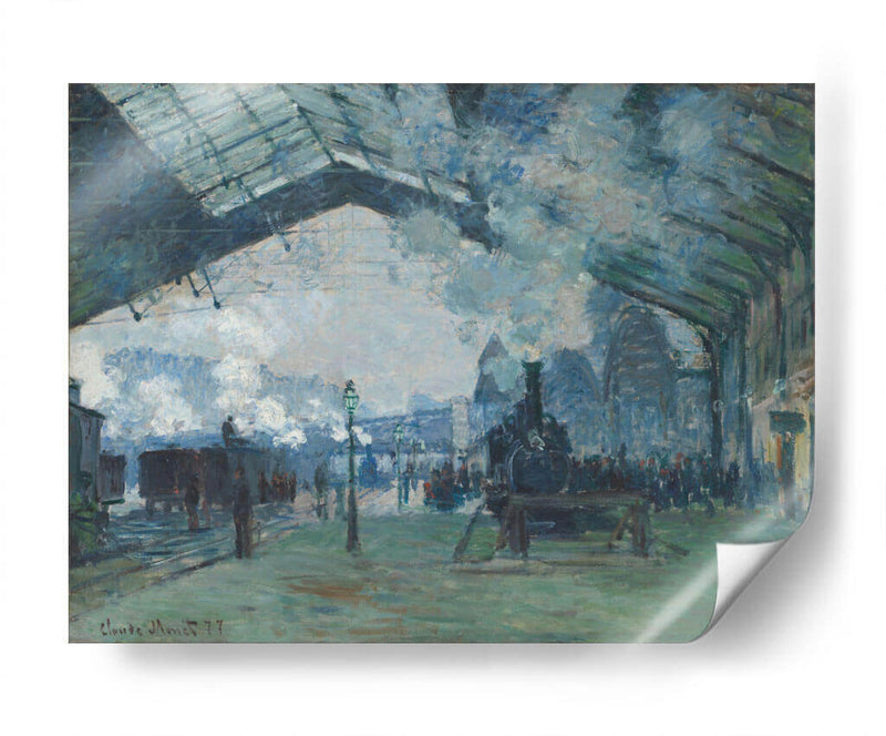 La estación Saint-Lazare, el tren de Normandía - Claude Monet | Cuadro decorativo de Canvas Lab