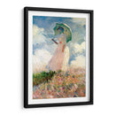 Mujer con sombrilla, mirando a la izquierda - Claude Monet | Cuadro decorativo de Canvas Lab