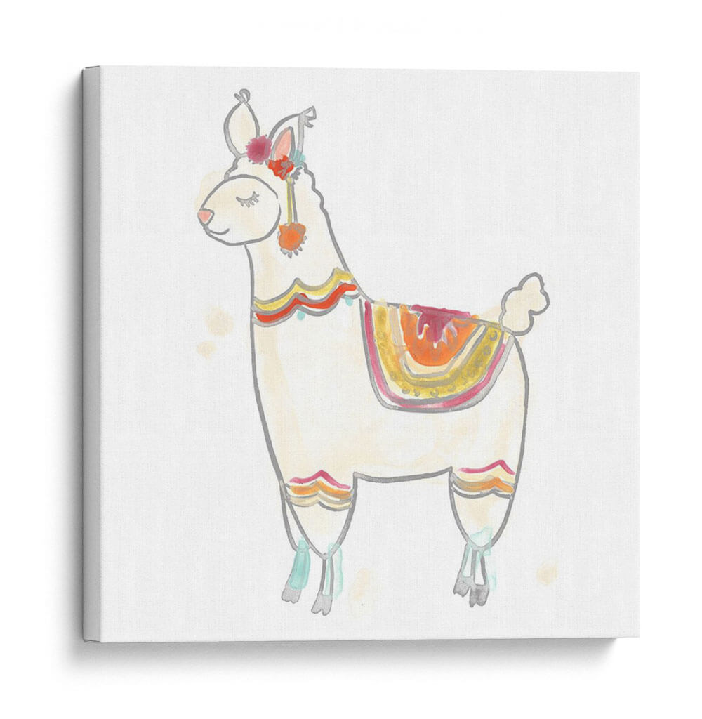 Blockprint Llama Ii - June Erica Vess | Cuadro decorativo de Canvas Lab