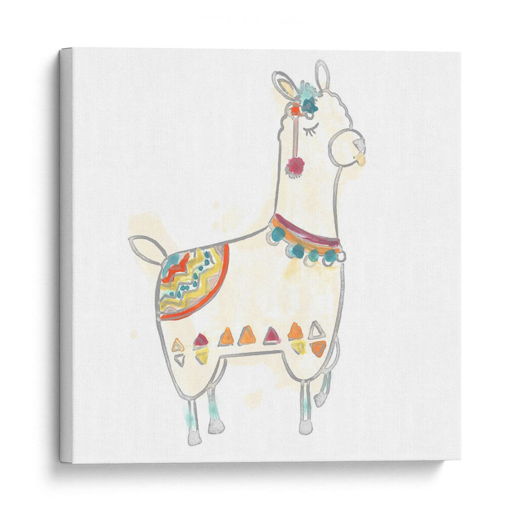 Blockprint Llama Iv - June Erica Vess | Cuadro decorativo de Canvas Lab