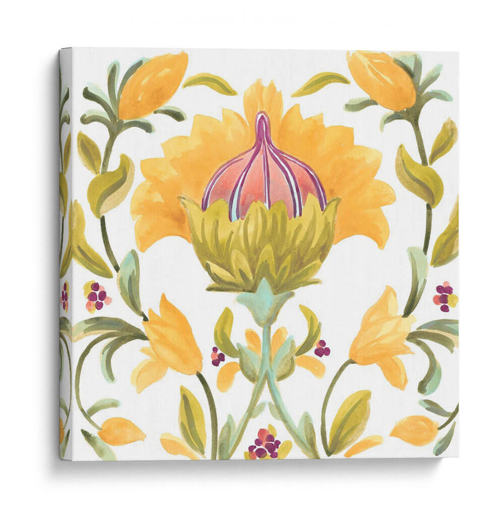 Abadía De Azulejos Florales V - June Erica Vess | Cuadro decorativo de Canvas Lab