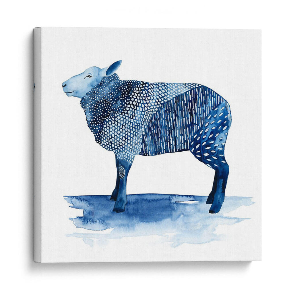 Cobalt Farm Animals Iii - Grace Popp | Cuadro decorativo de Canvas Lab