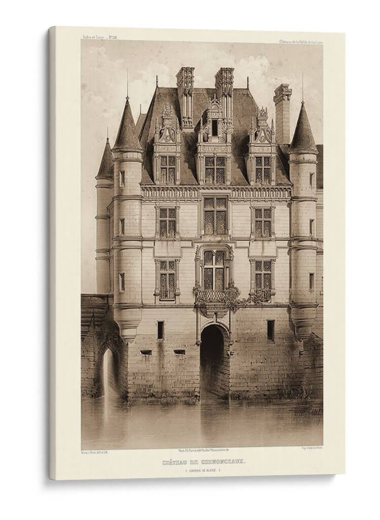 Sepia Chateaux V - Victor Petit | Cuadro decorativo de Canvas Lab