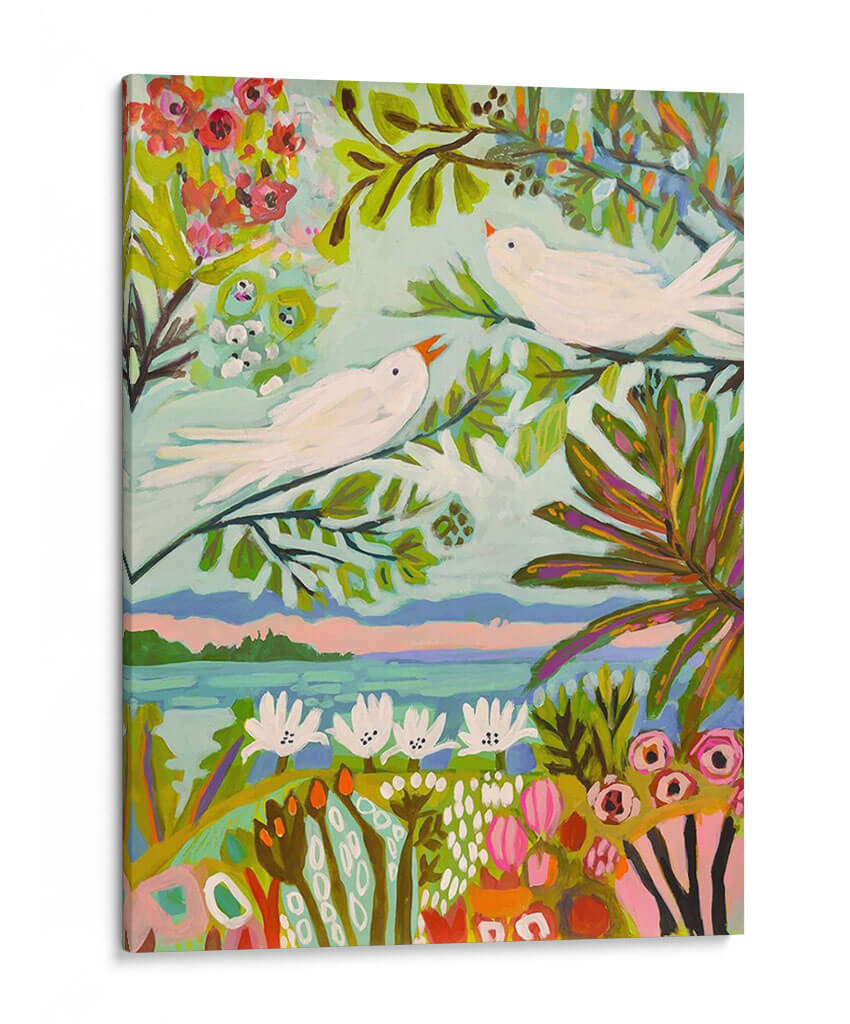 Pájaros En El Jardín I - Karen Fields | Cuadro decorativo de Canvas Lab