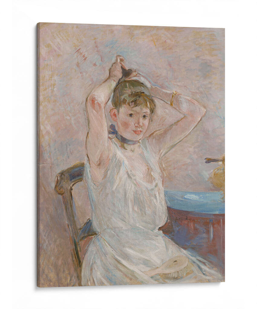 Chica arreglando su cabello - Berthe Morisot | Cuadro decorativo de Canvas Lab