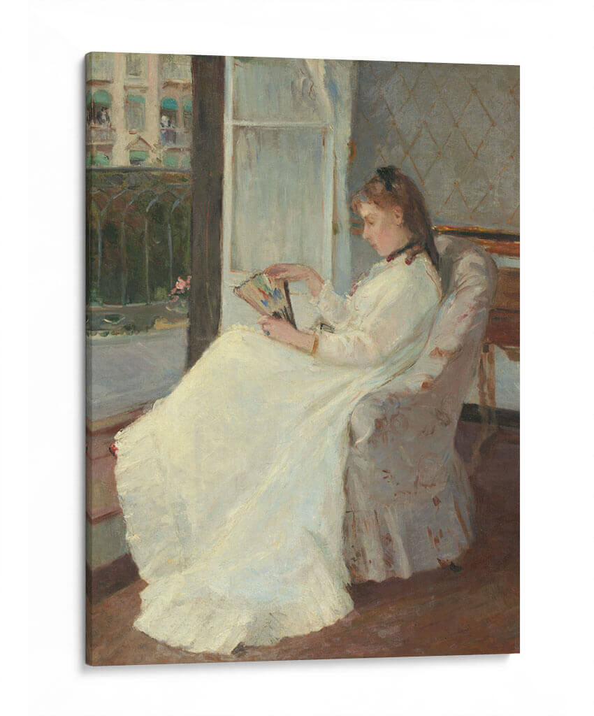 La hermana de la artista en una ventana - Berthe Morisot | Cuadro decorativo de Canvas Lab