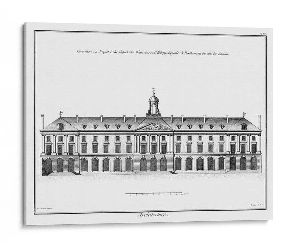 Elevación Arquitectónica Ii - Denis Diderot | Cuadro decorativo de Canvas Lab