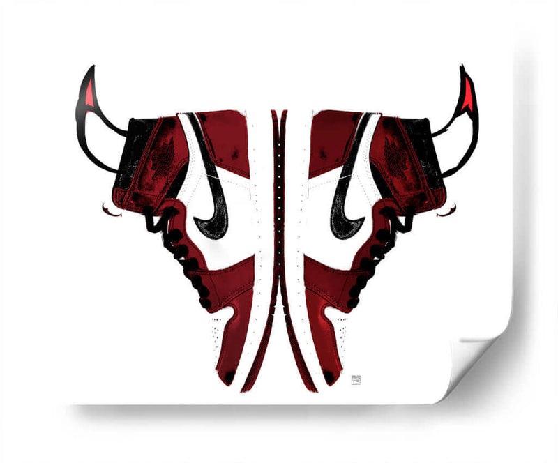 Jordan Blueprint Chicago - David Aste | Cuadro decorativo de Canvas Lab