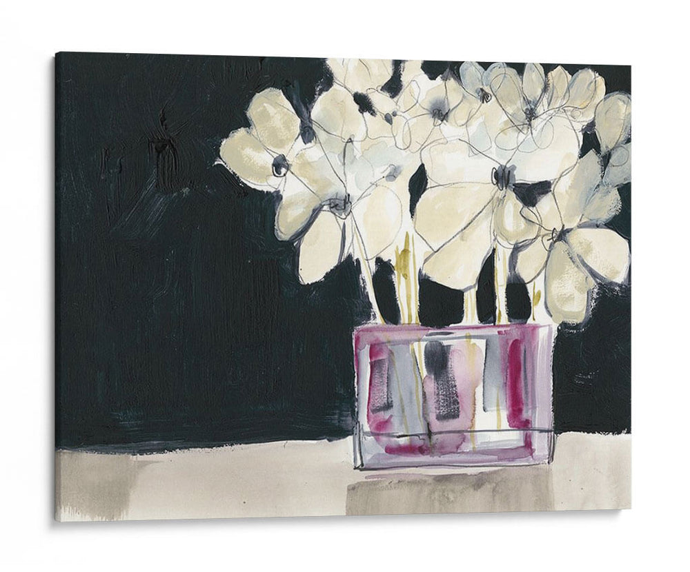 Flores Blancas En Fucsia I - Jennifer Goldberger | Cuadro decorativo de Canvas Lab