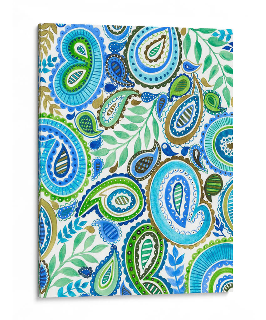 Paisley Azul Y Verde Ii - Regina Moore | Cuadro decorativo de Canvas Lab