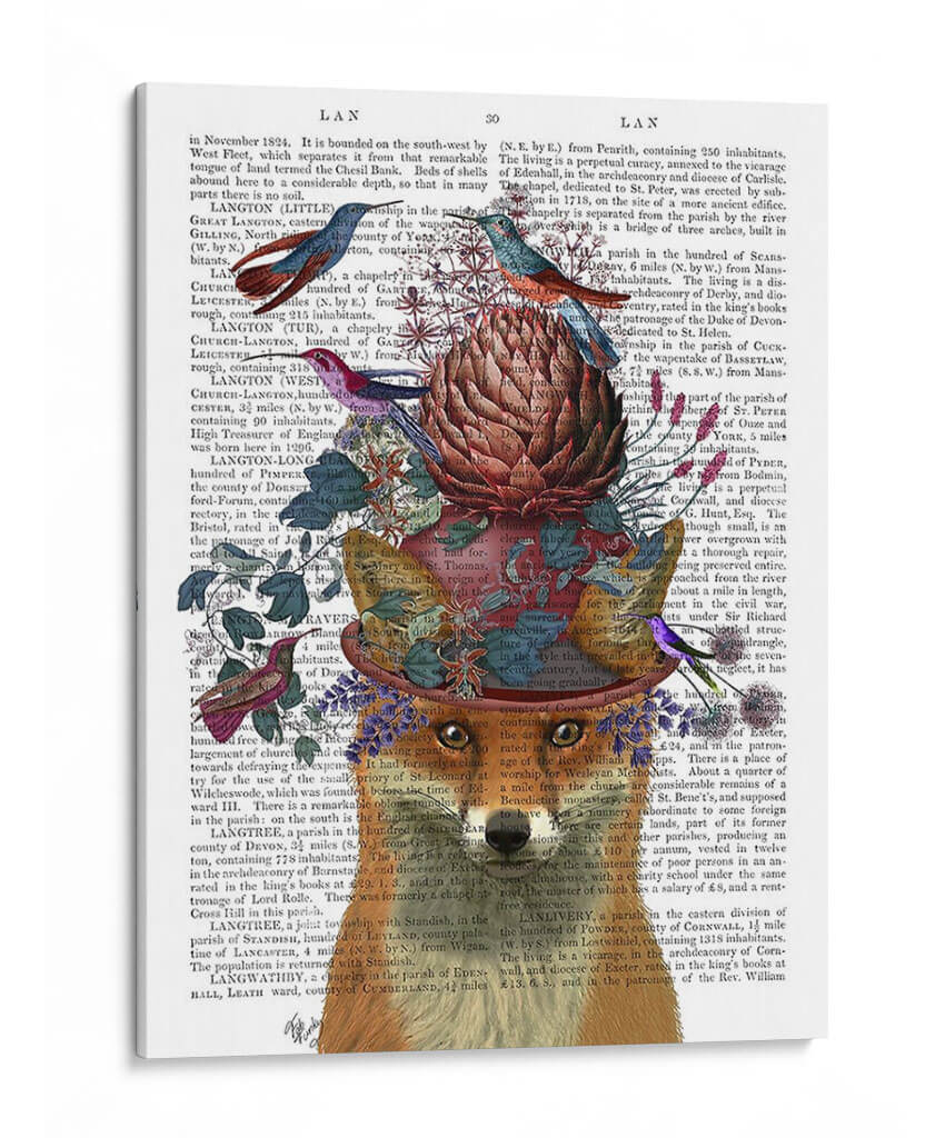 Birduidor De Zorro Con Alcachofa - Fab Funky | Cuadro decorativo de Canvas Lab