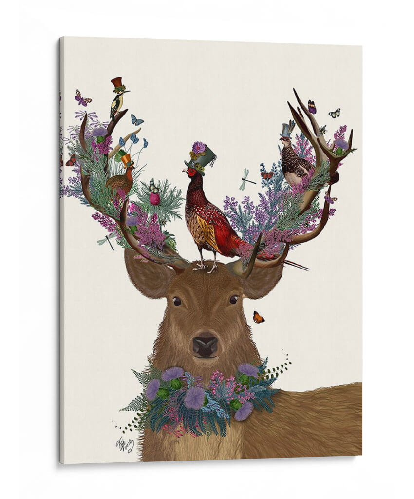 Birduidor Deer, Escocés - Fab Funky | Cuadro decorativo de Canvas Lab