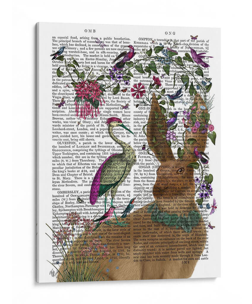 Liebre Birdudo Y Garza - Fab Funky | Cuadro decorativo de Canvas Lab