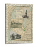 Mapa De La Vendimia De Nueva York - Vision Studio | Cuadro decorativo de Canvas Lab