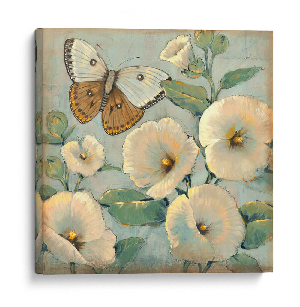 Mariposa Y Hollyhocks Ii - Tim OToole | Cuadro decorativo de Canvas Lab