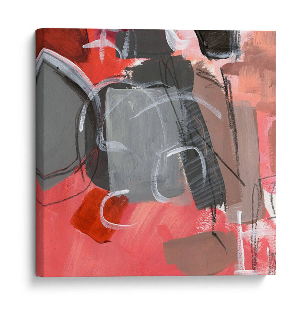 Resumen Rojo Y Gris Ii - Jennifer Paxton Parker | Cuadro decorativo de Canvas Lab