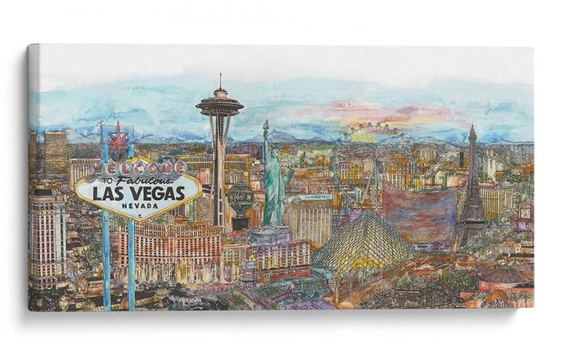 Horizonte De Vegas En Color - Melissa Wang | Cuadro decorativo de Canvas Lab