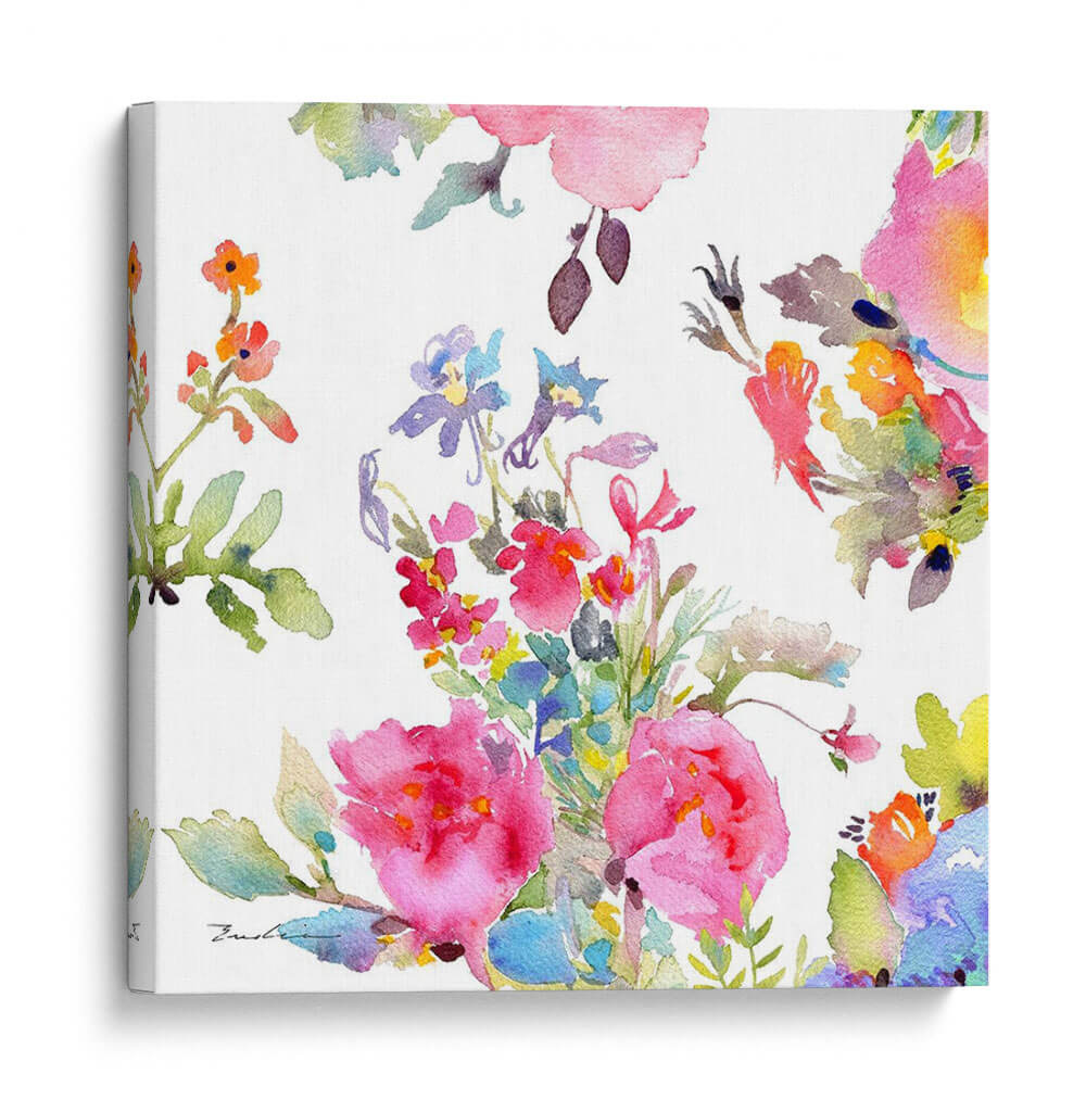Composición De Flores De Acuarela I - Evelia Designs | Cuadro decorativo de Canvas Lab